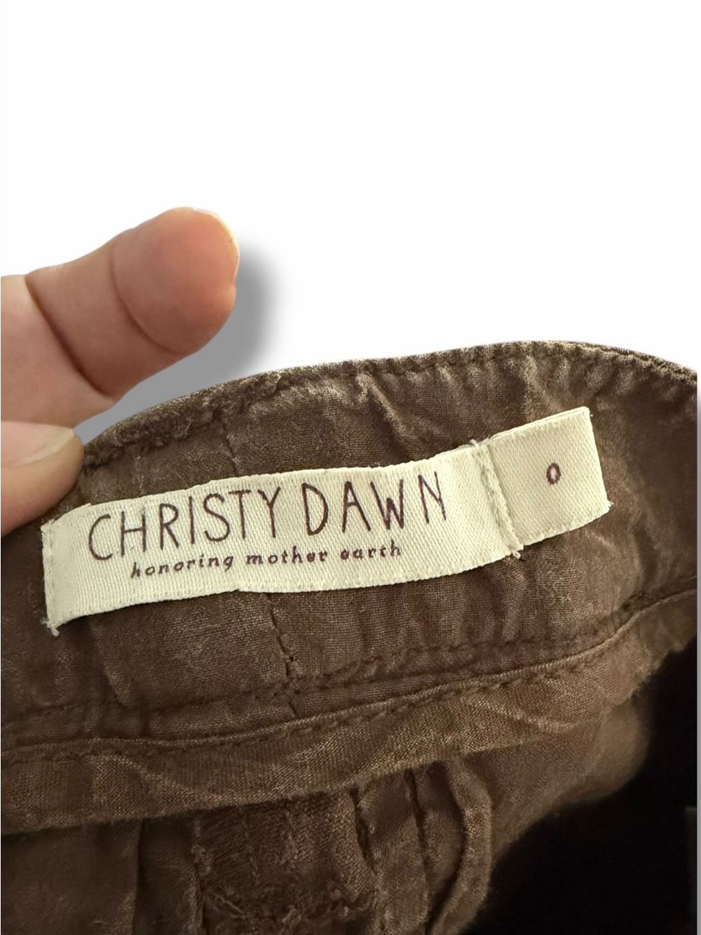 Christy Dawn Coffee Brown The Lee Trouser Wide Leg Pant Minimal Cottagecore Sz 0 - Picture 12 of 14